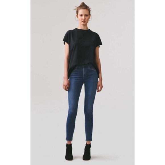 Agolde Jeans Womens Size 26 Sophie Mid Rise Ankle in Tame Dark Wash Skinny - Picture 1 of 9